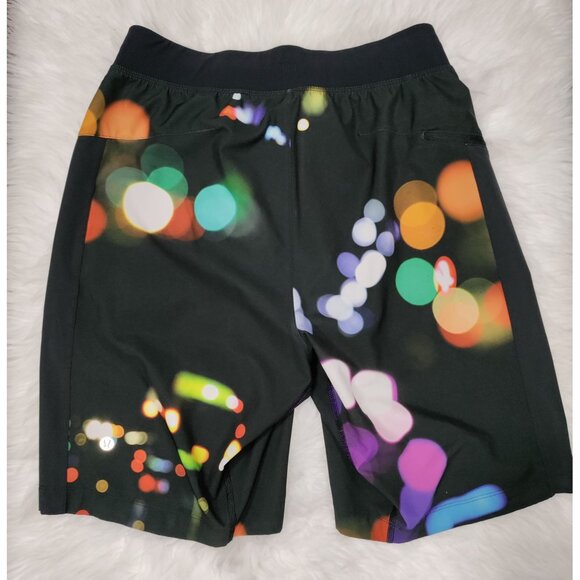 Lululemon Men's Black/Multi City Lights Pattern Blink Me Athletic Shorts Size S - Picture 5 of 15